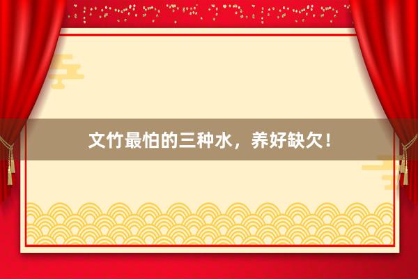 文竹最怕的三种水,养好缺欠!